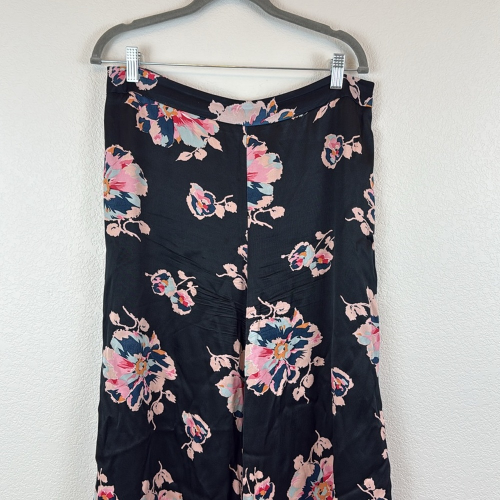 Elevenses Black Pink Tansy Ruffled Trumpet Pants‎ Size 8 - Picture 6 of 14
